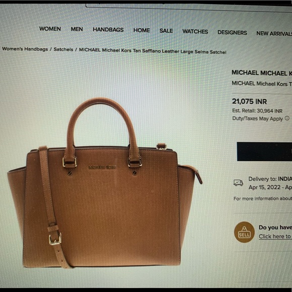 MICHAEL KORS: Selma Large Leather bag. Rich brown w gold trimmings. CODED - Picture 6 of 11